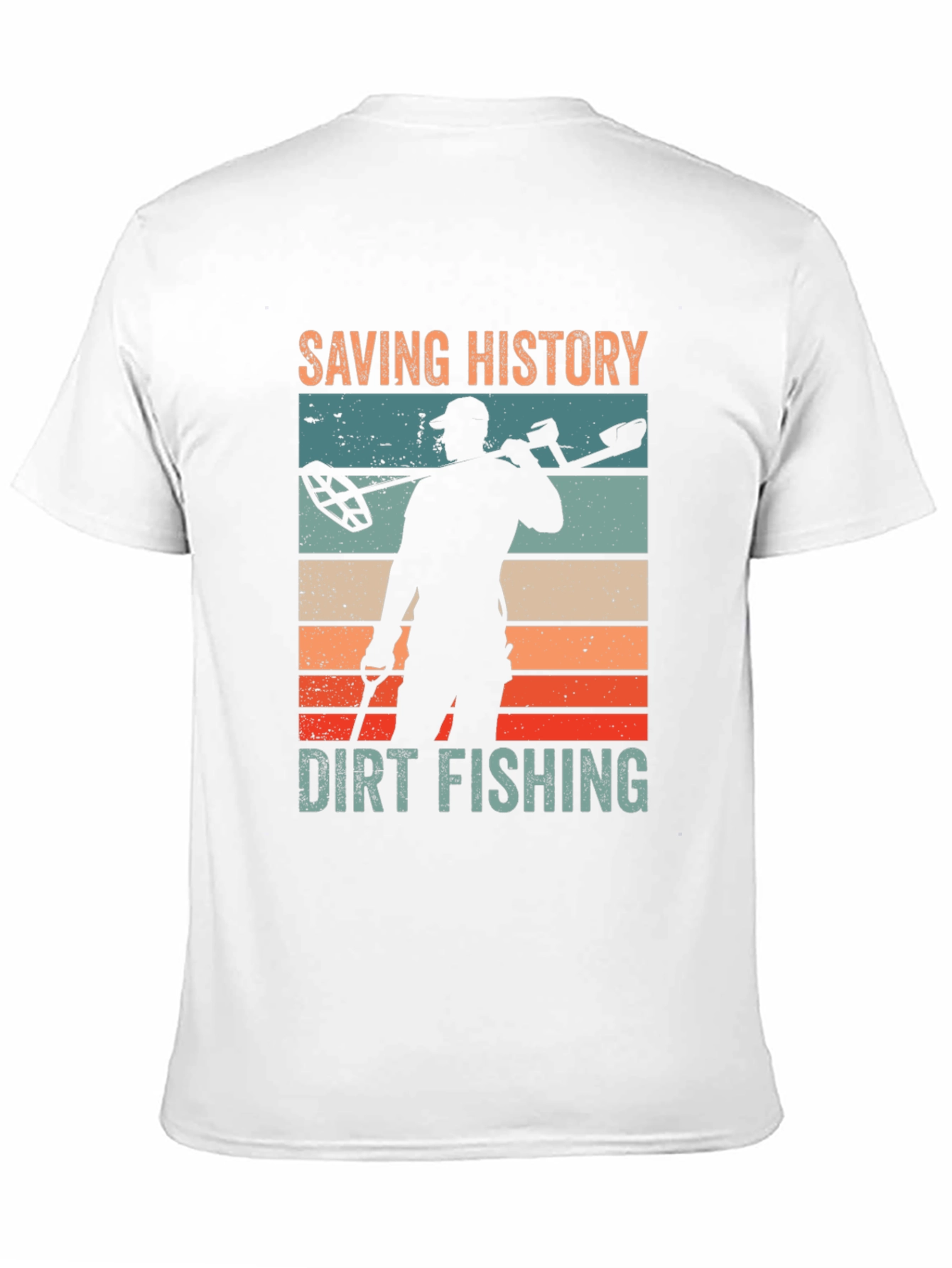 Saving History Dirt Fishing Black Graphic T-Shirt