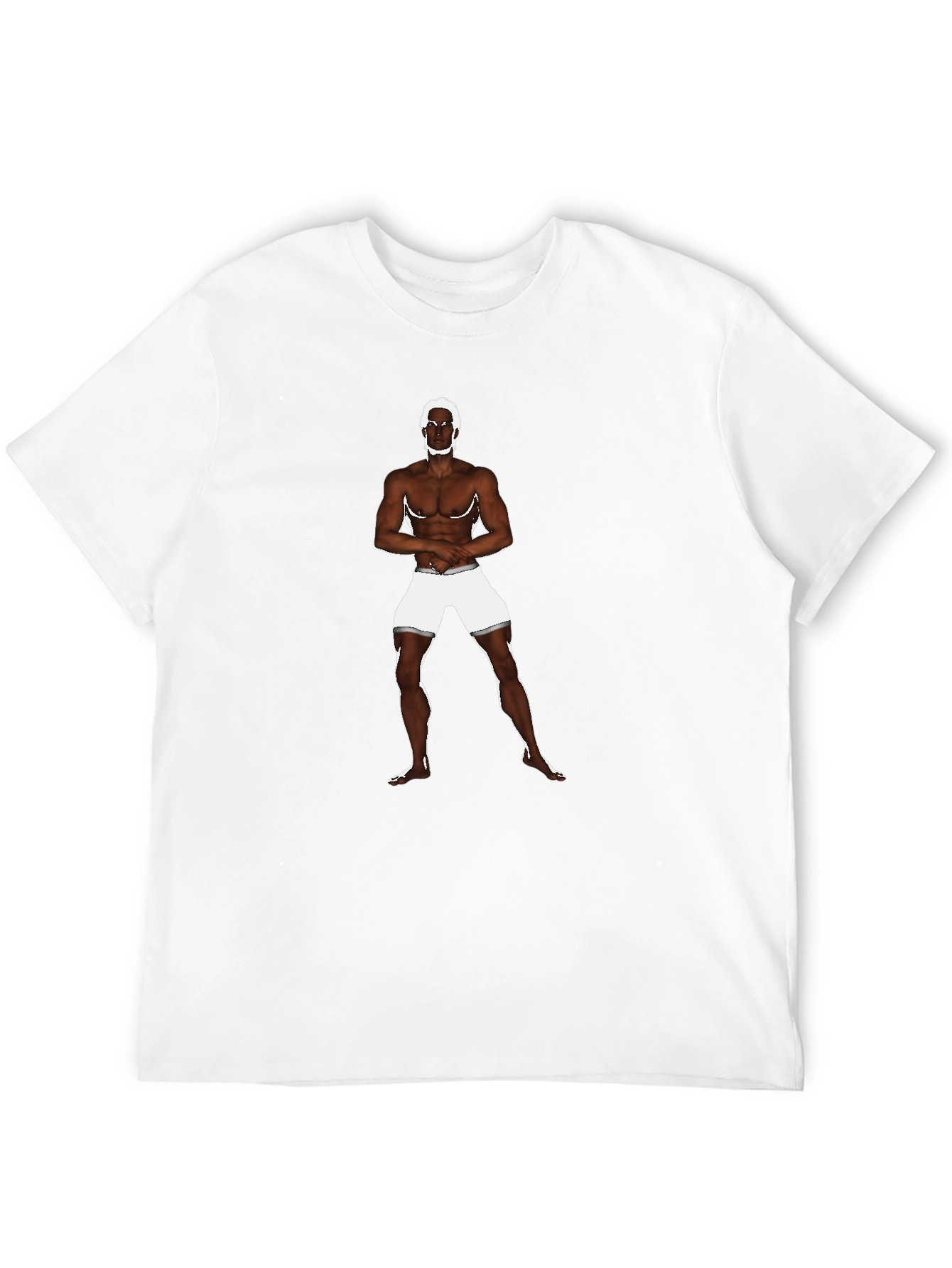 Black T-Shirt with Man Illustration