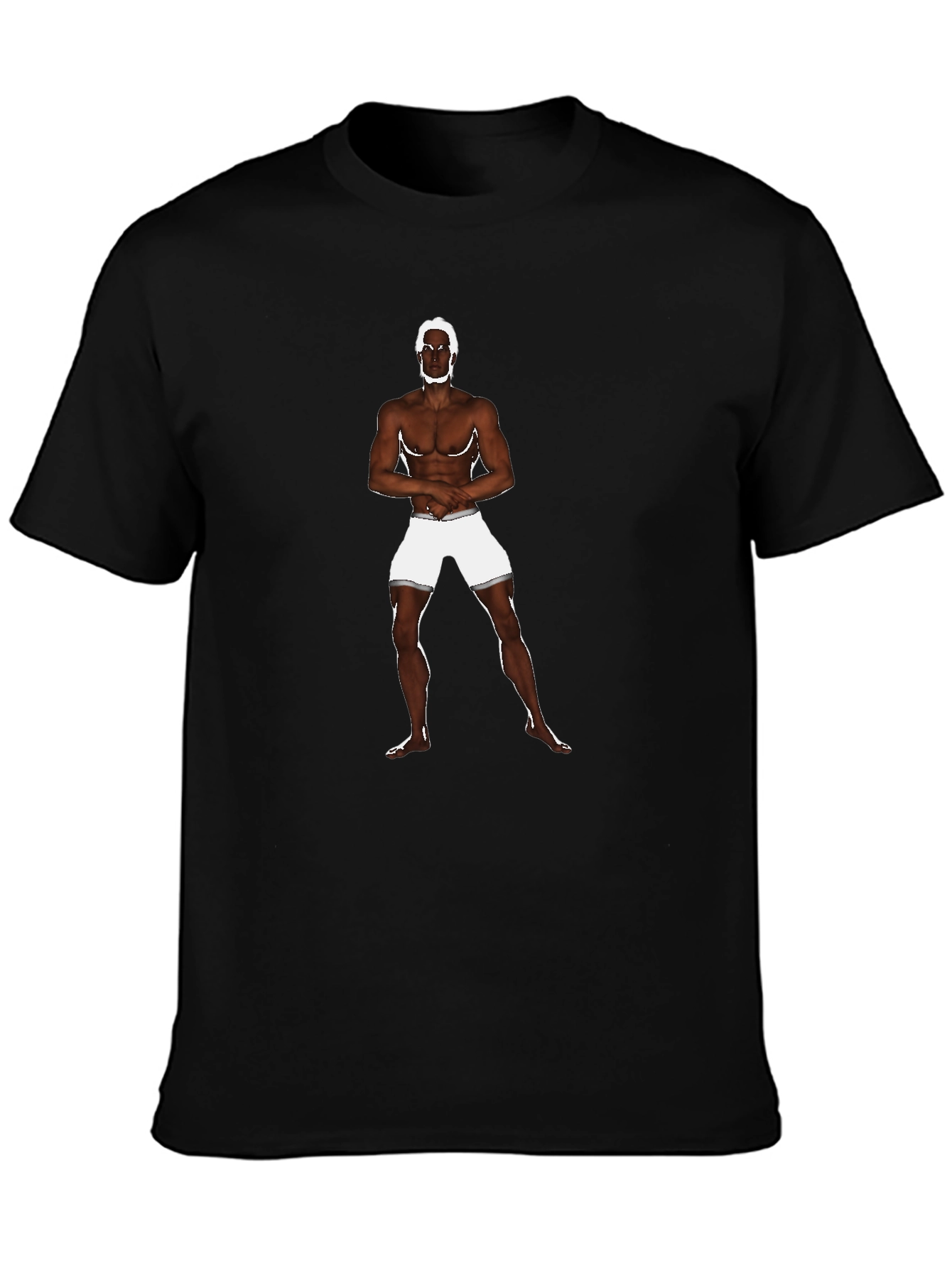 Black T-Shirt with Man Illustration