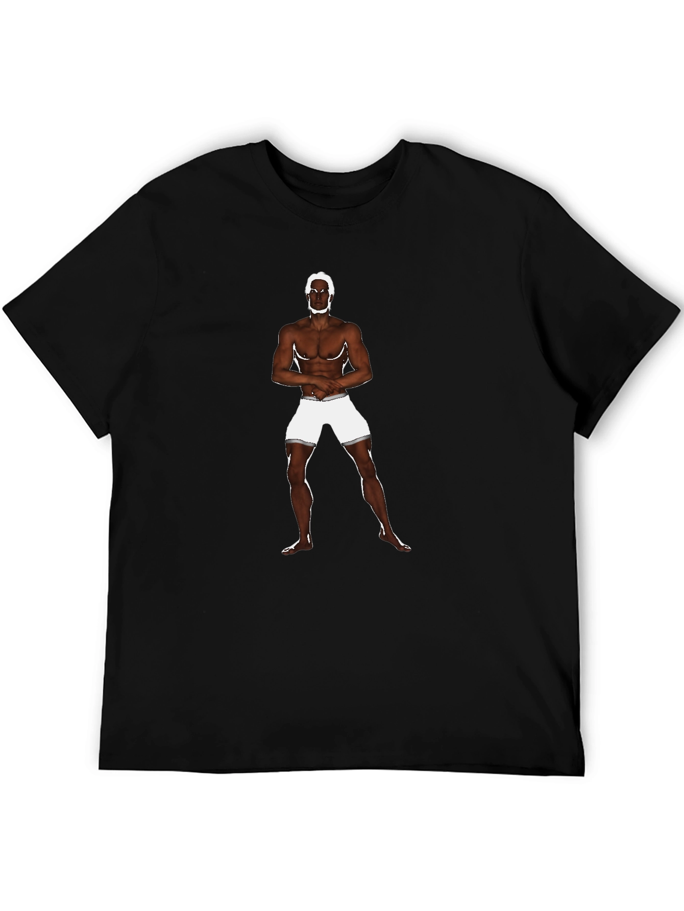 Black T-Shirt with Man Illustration
