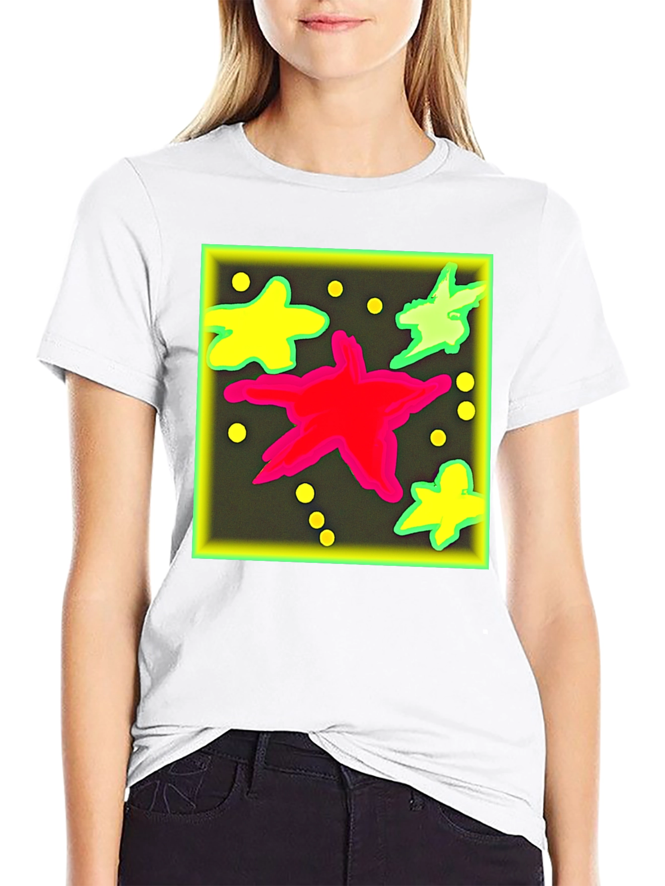 Bold Graphic Print Tee - Starry Design