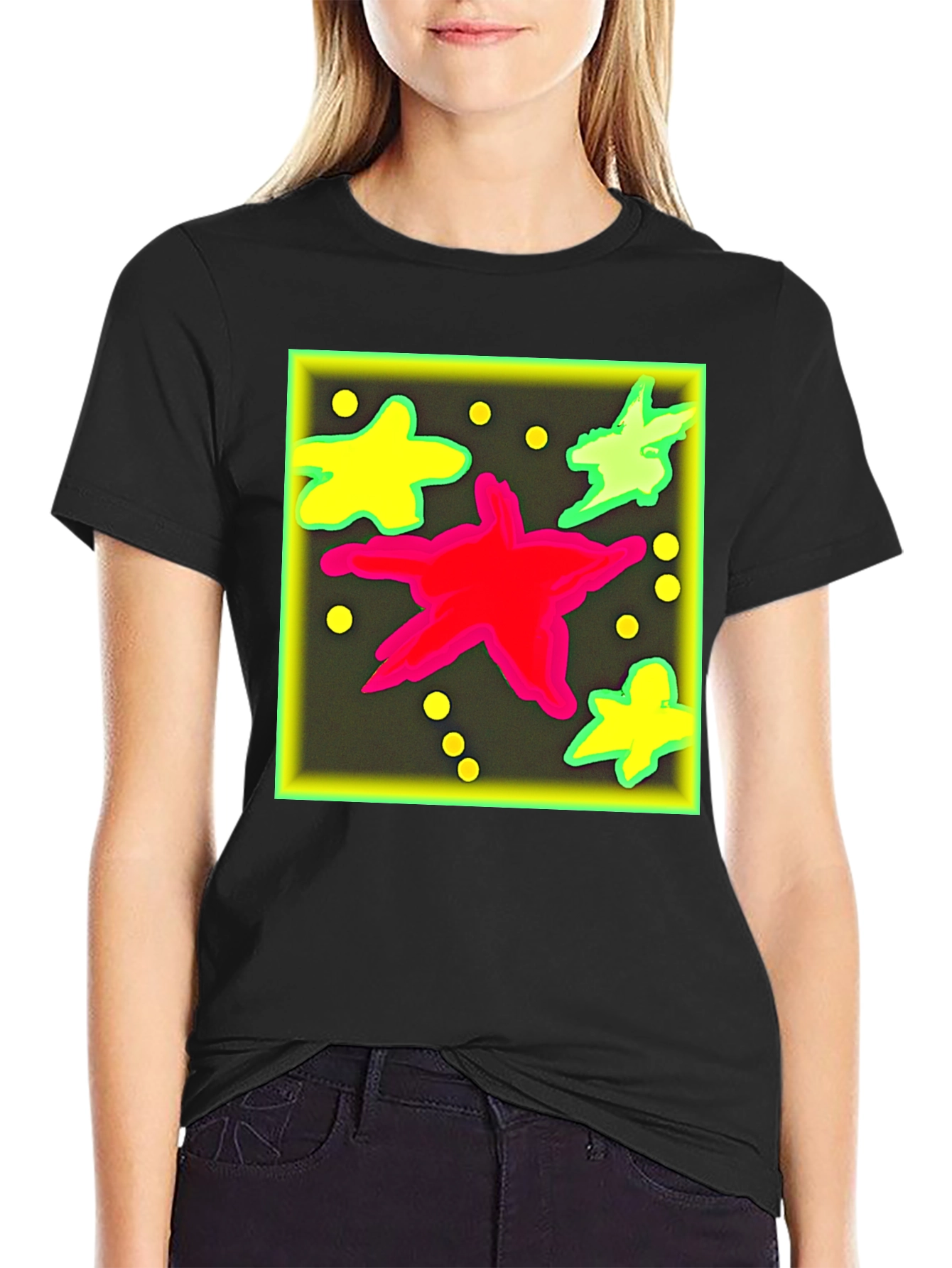 Bold Graphic Print Tee - Starry Design