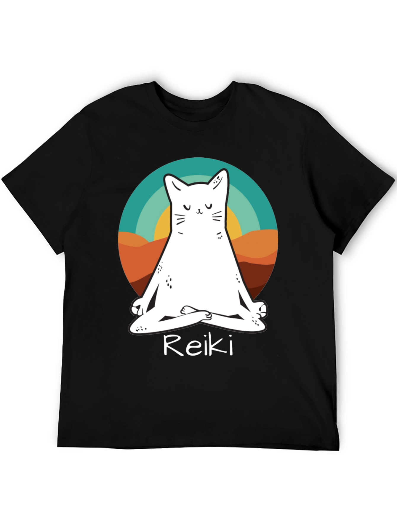 Zen Cat Reiki T-Shirt - Meditating Feline Tee