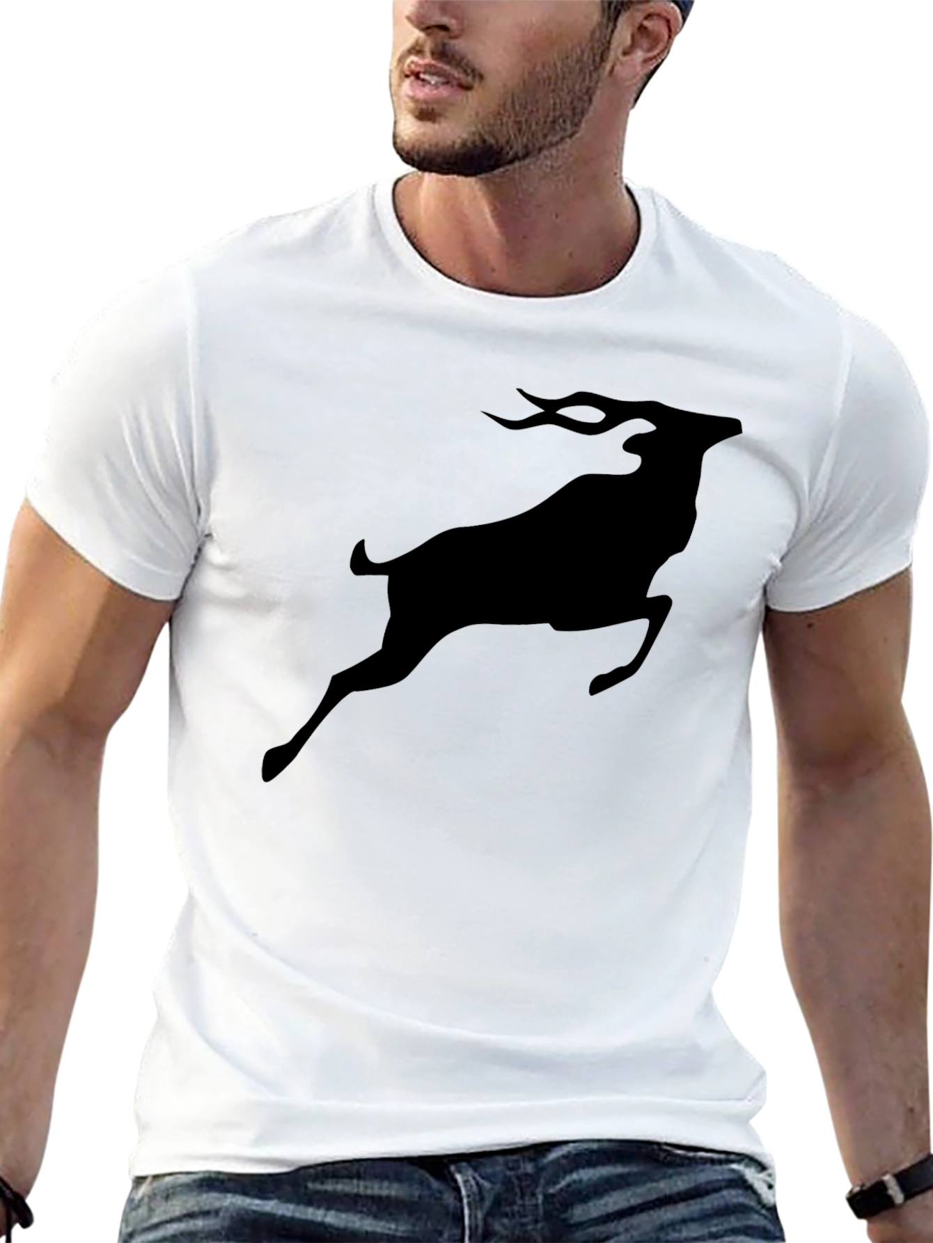 Black Antelope Graphic Tee - Mens Casual T-Shirt