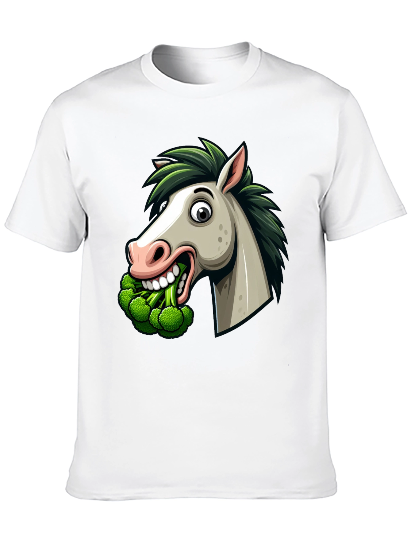 Funny Horse Broccoli Graphic Tee