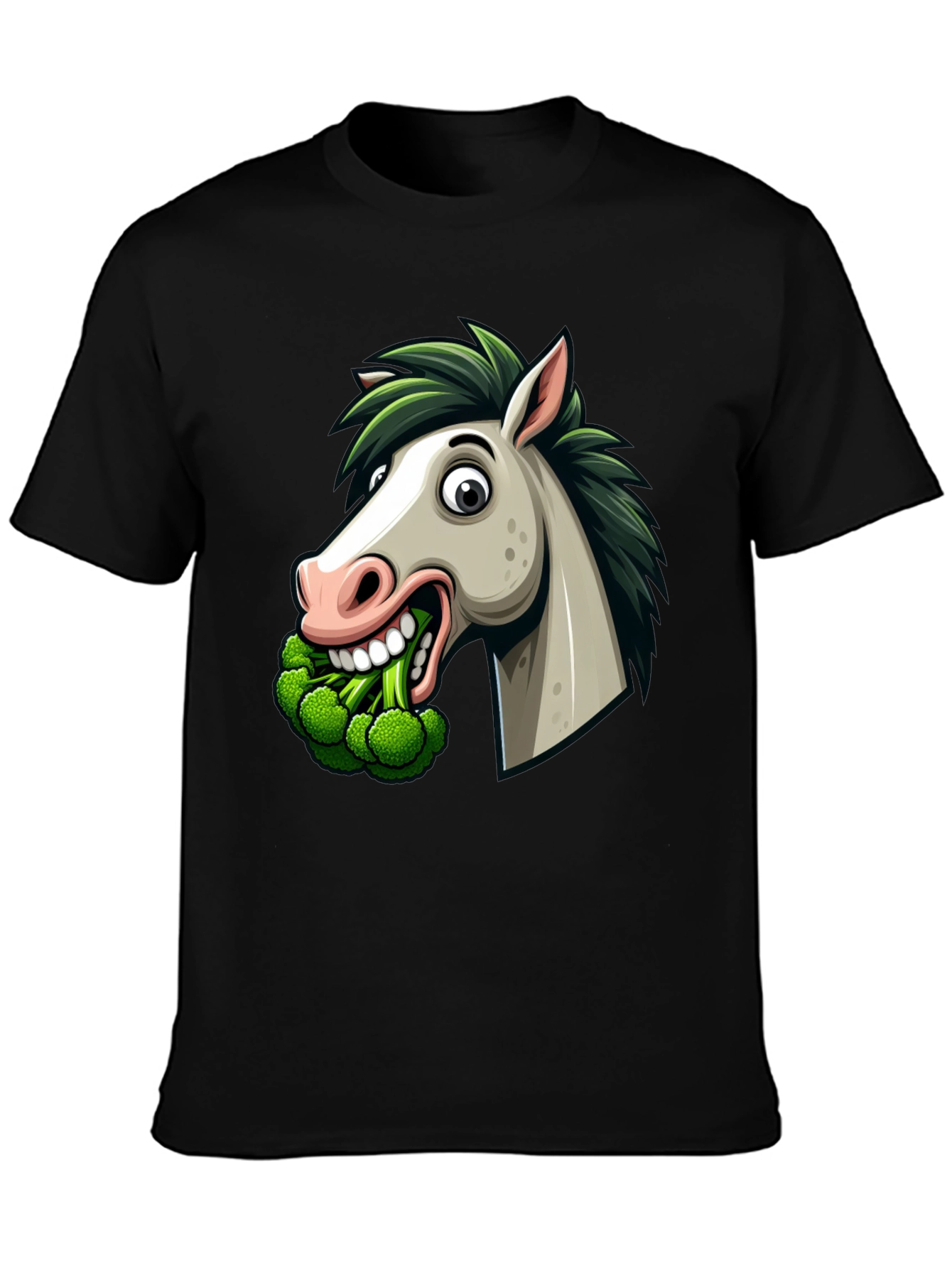 Funny Horse Broccoli Graphic Tee