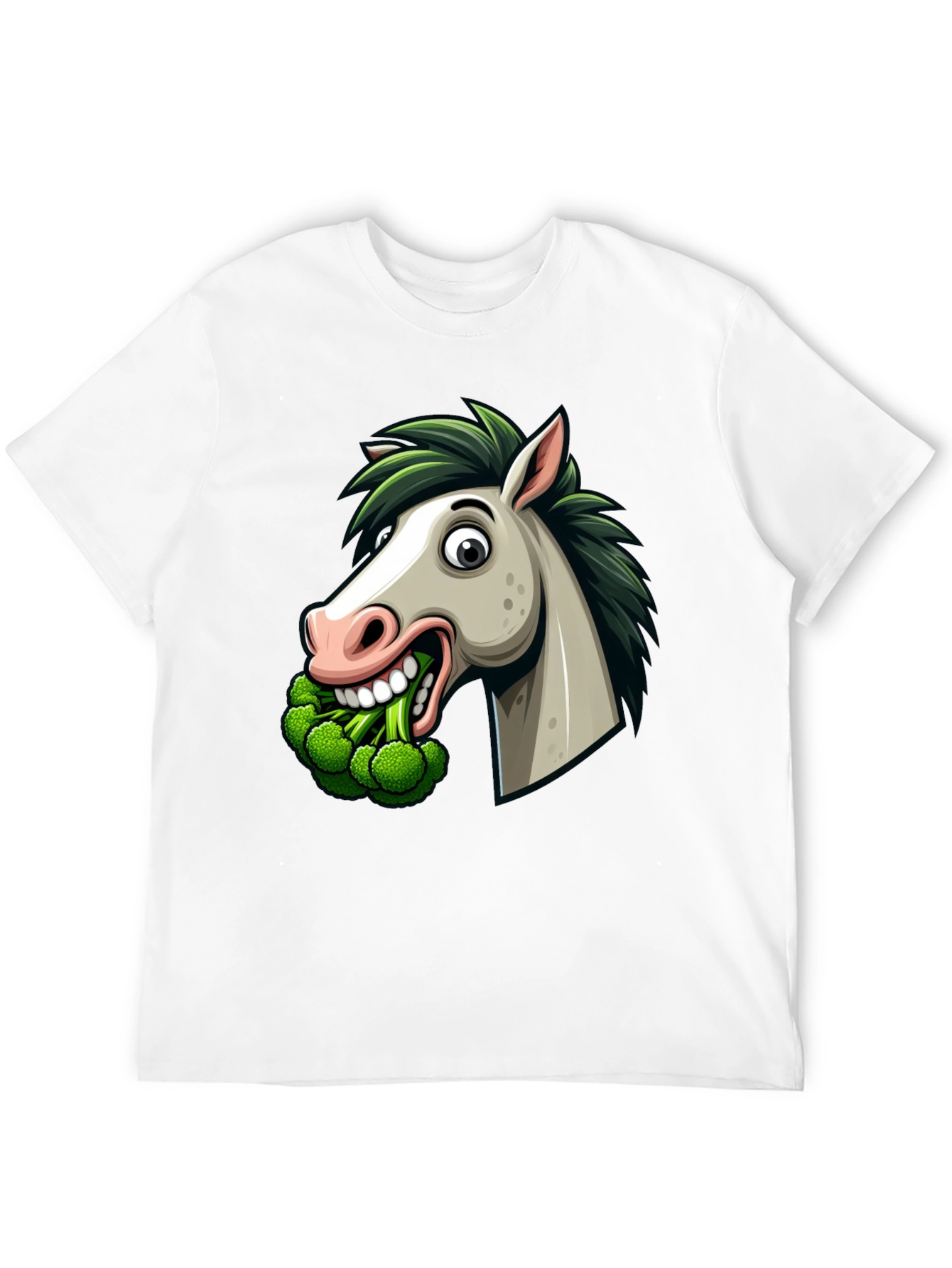 Funny Horse Broccoli Graphic Tee