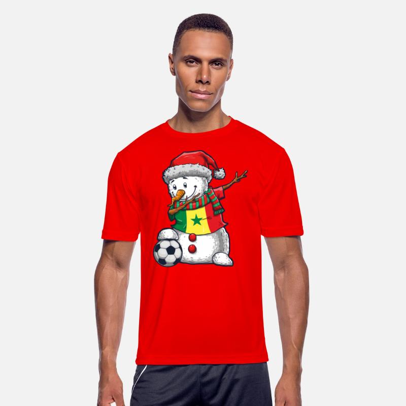Soccer Boy Dabbing Snowman Christmas Jersey