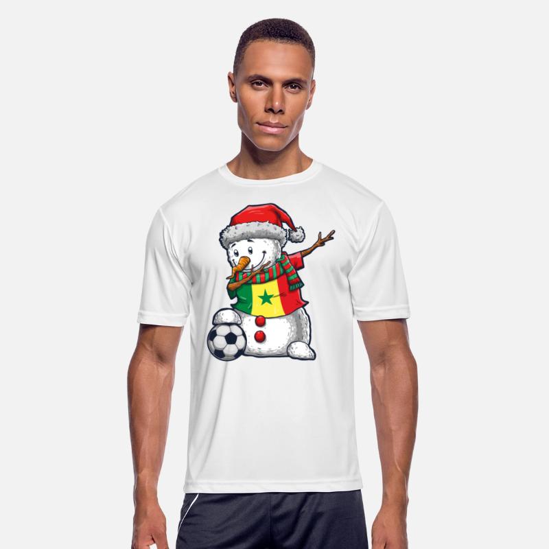 Soccer Boy Dabbing Snowman Christmas Jersey