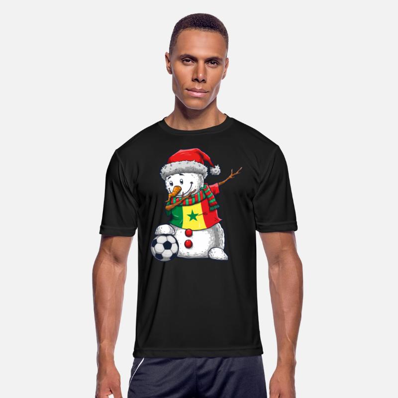 Soccer Boy Dabbing Snowman Christmas Jersey