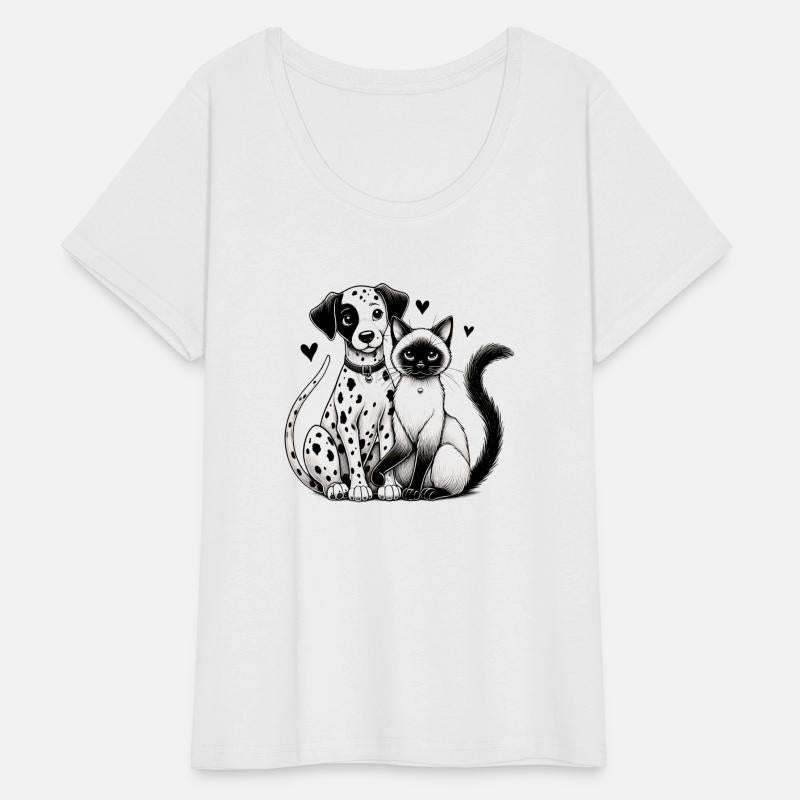 Spotted Love – Dalmatian & Siamese Cat Harmony Art