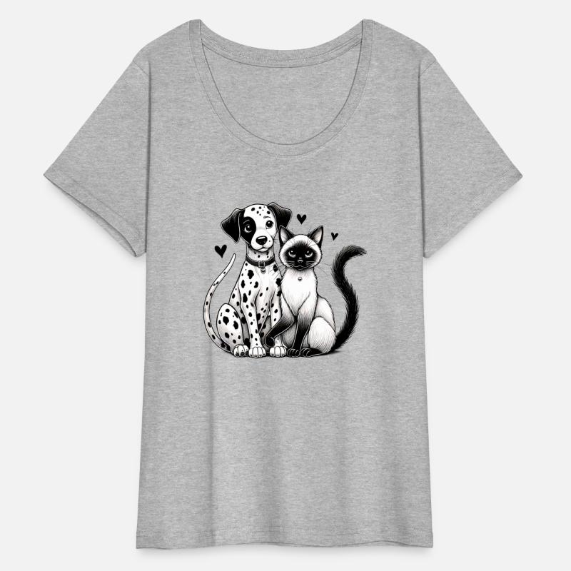 Spotted Love – Dalmatian & Siamese Cat Harmony Art