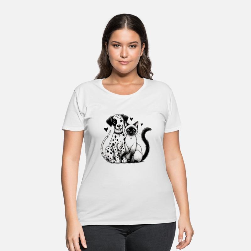 Spotted Love – Dalmatian & Siamese Cat Harmony Art