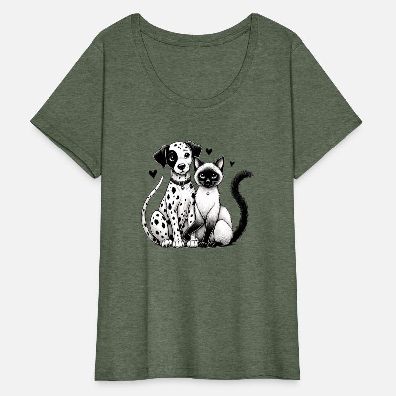 Spotted Love – Dalmatian & Siamese Cat Harmony Art