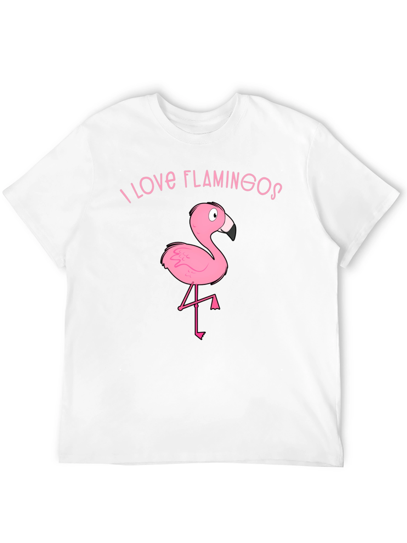 I Love Flamingos Graphic T-Shirt - Black