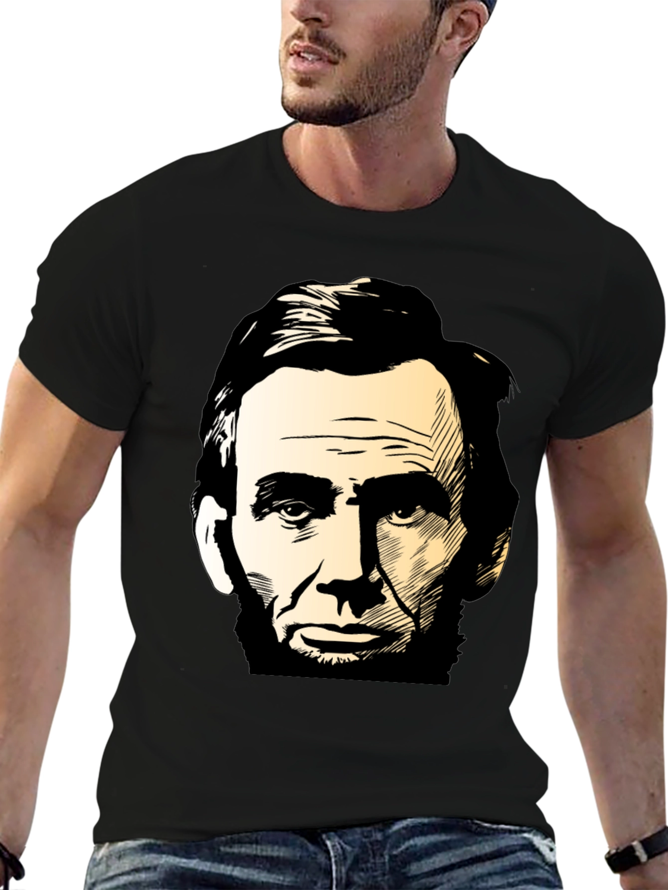 Abraham Lincoln Portrait Black T-Shirt