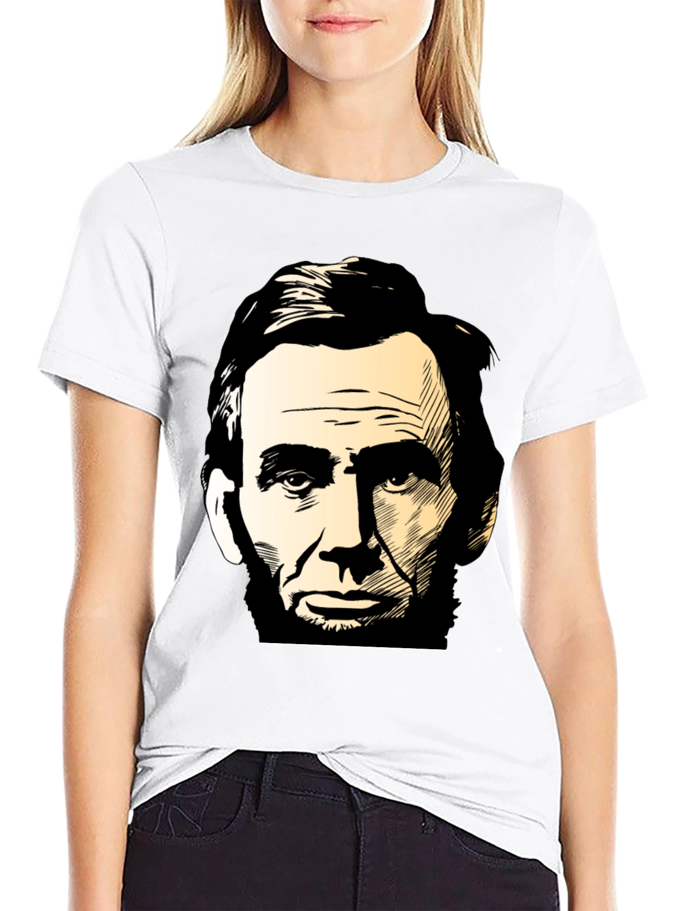 Abraham Lincoln Portrait Black T-Shirt