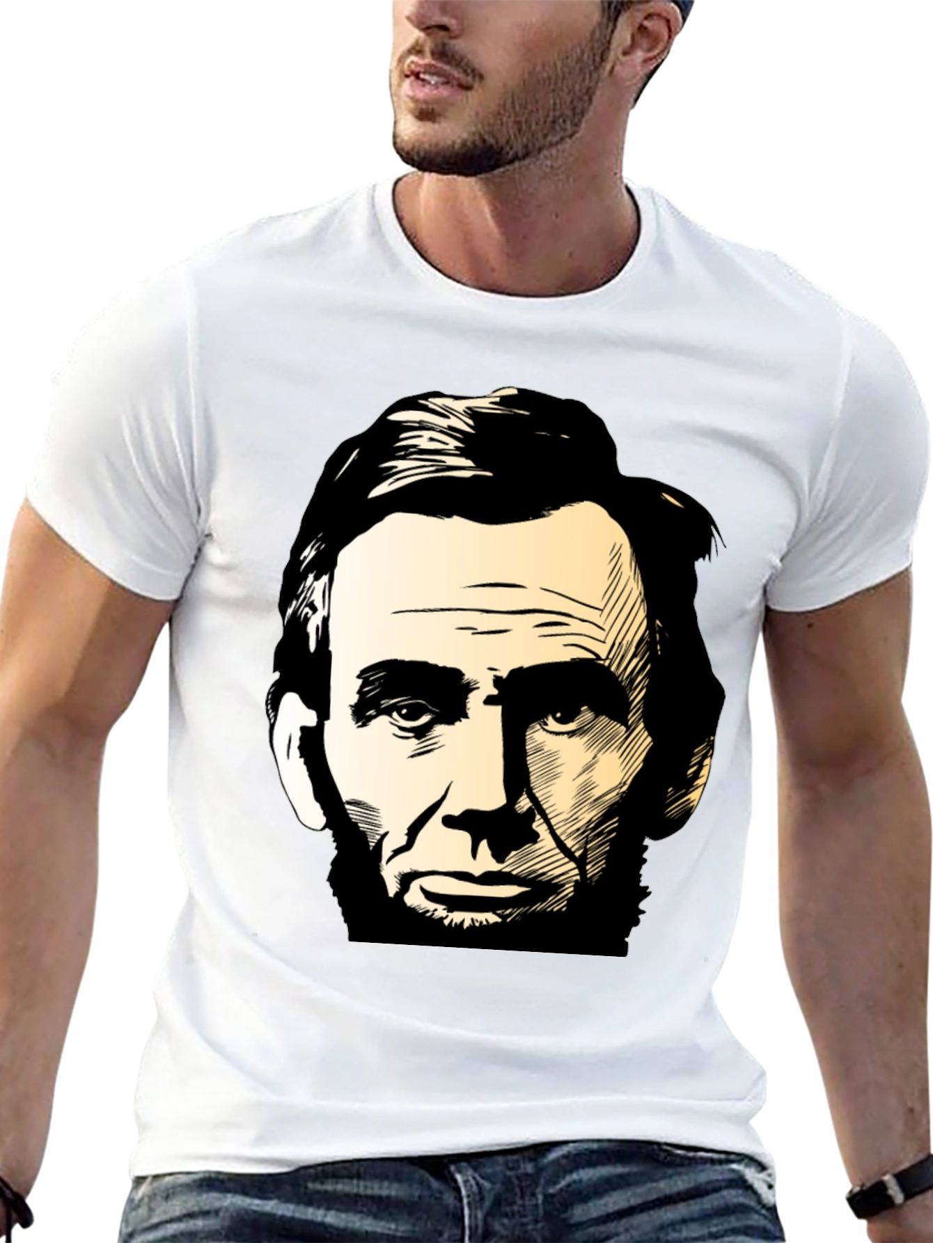 Abraham Lincoln Portrait Black T-Shirt