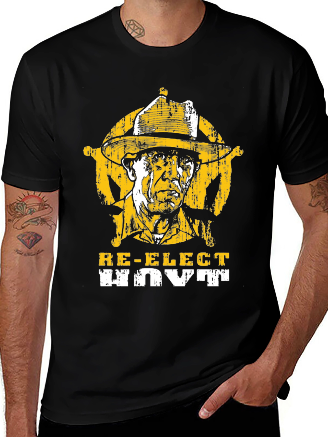 Re-Elect Hoyt Black Graphic T-Shirt