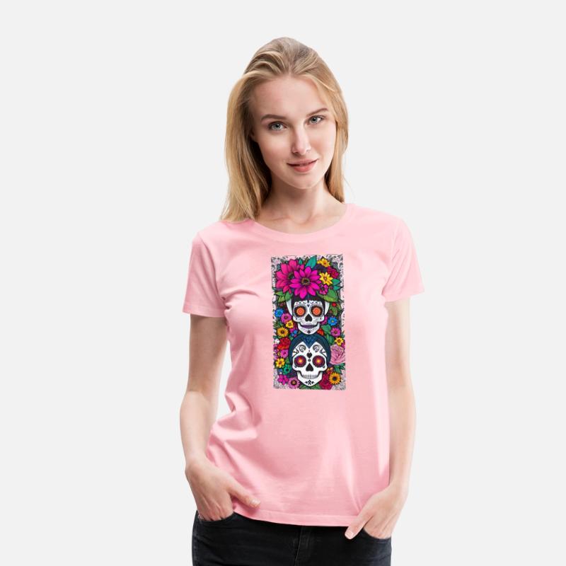 Stacked Sugar Skulls With Flowers