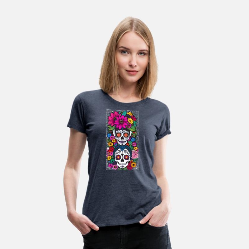 Stacked Sugar Skulls With Flowers
