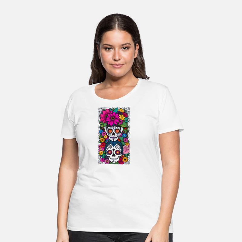 Stacked Sugar Skulls With Flowers