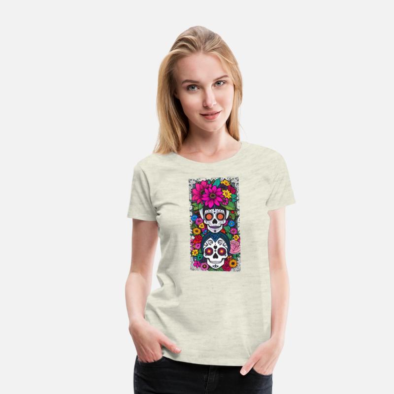 Stacked Sugar Skulls With Flowers