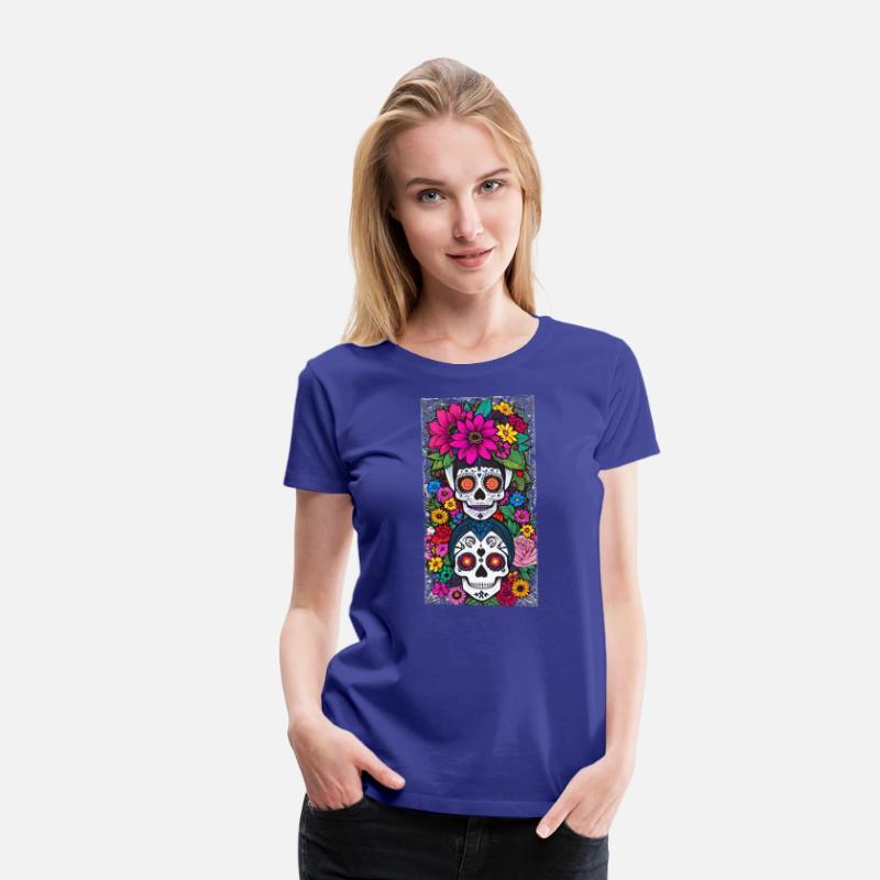 Stacked Sugar Skulls With Flowers