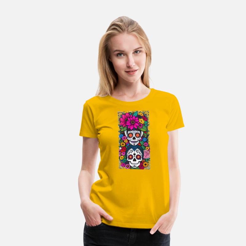 Stacked Sugar Skulls With Flowers