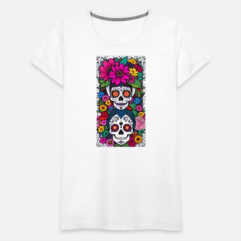 Stacked Sugar Skulls With Flowers