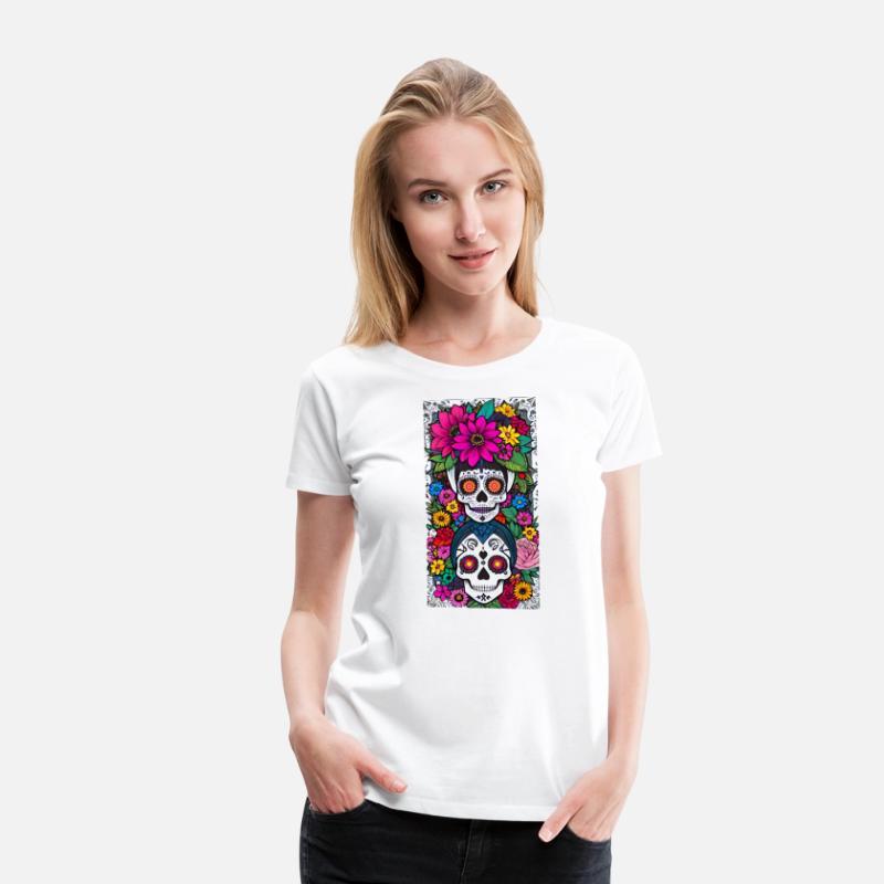 Stacked Sugar Skulls With Flowers