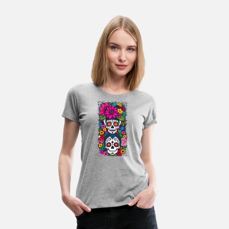 Stacked Sugar Skulls With Flowers