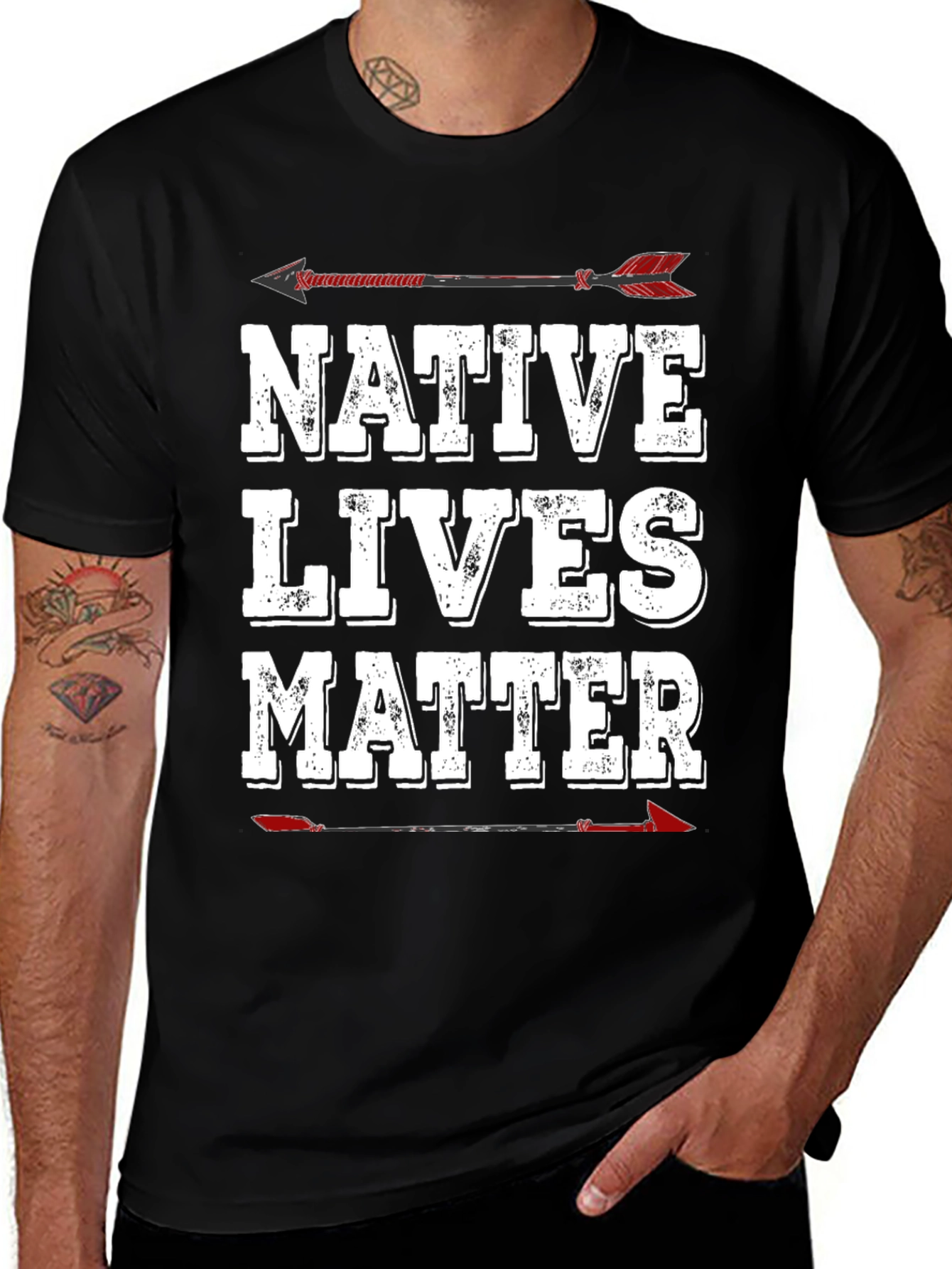 Native Lives Matter Graphic Tee - Arrow Design