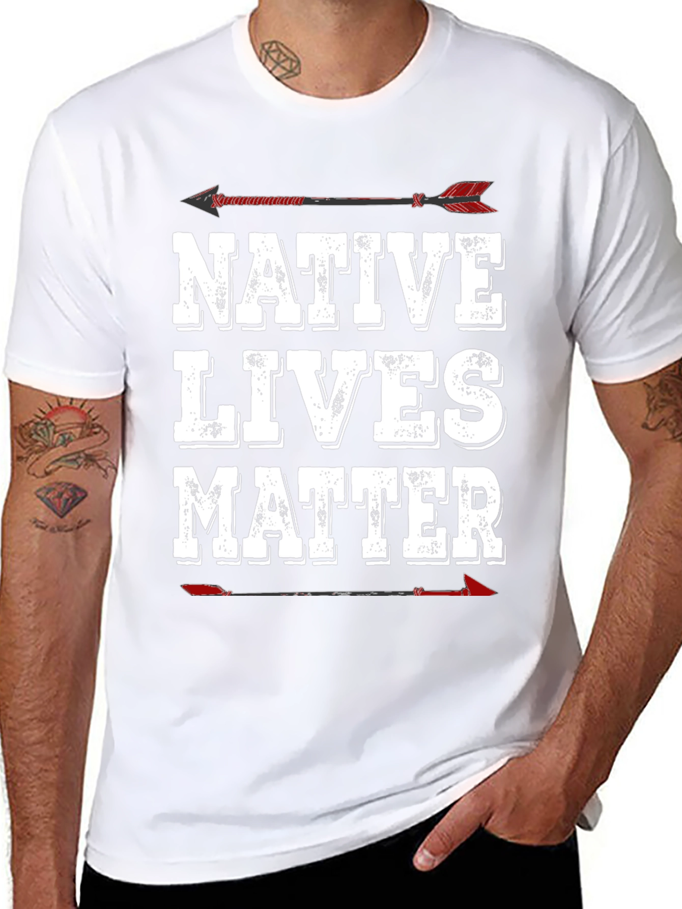 Native Lives Matter Graphic Tee - Arrow Design