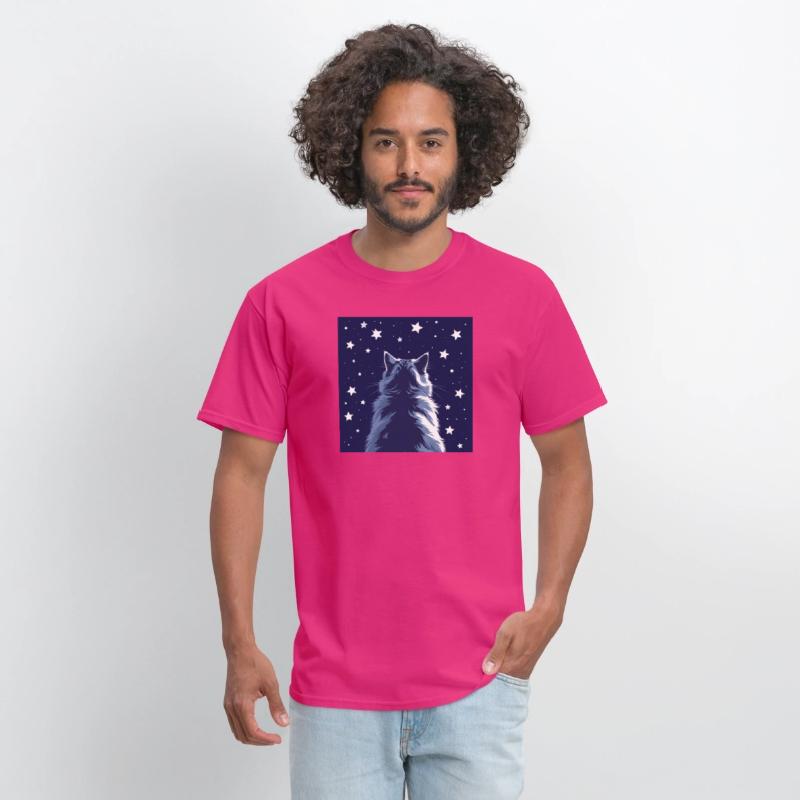 Star Gazer Cat Illustration