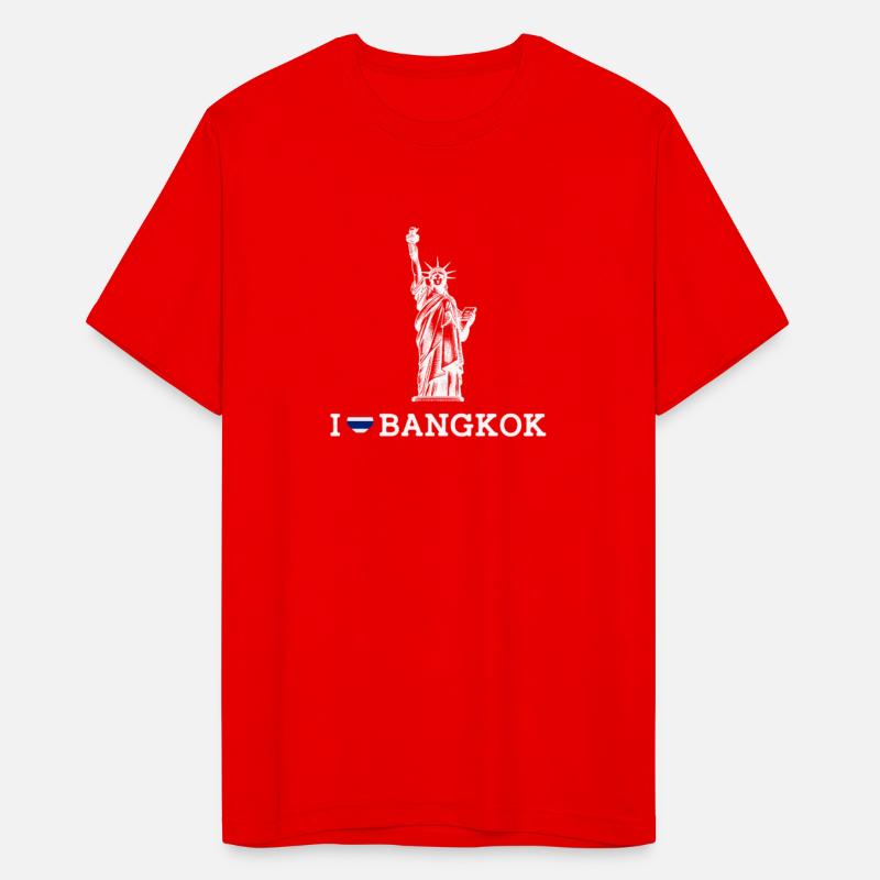 Statue Of Liberty Heart Flag Cool I Love Bangkok