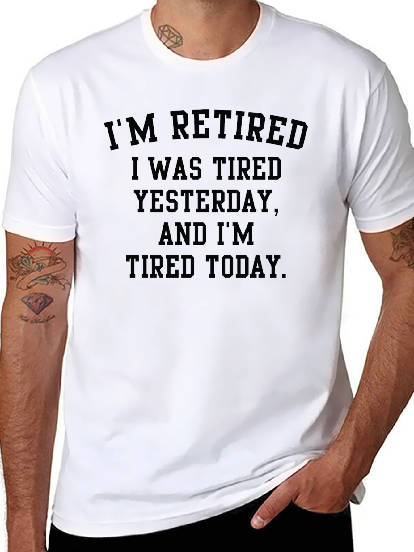 Retired and Tired T-Shirt - Black