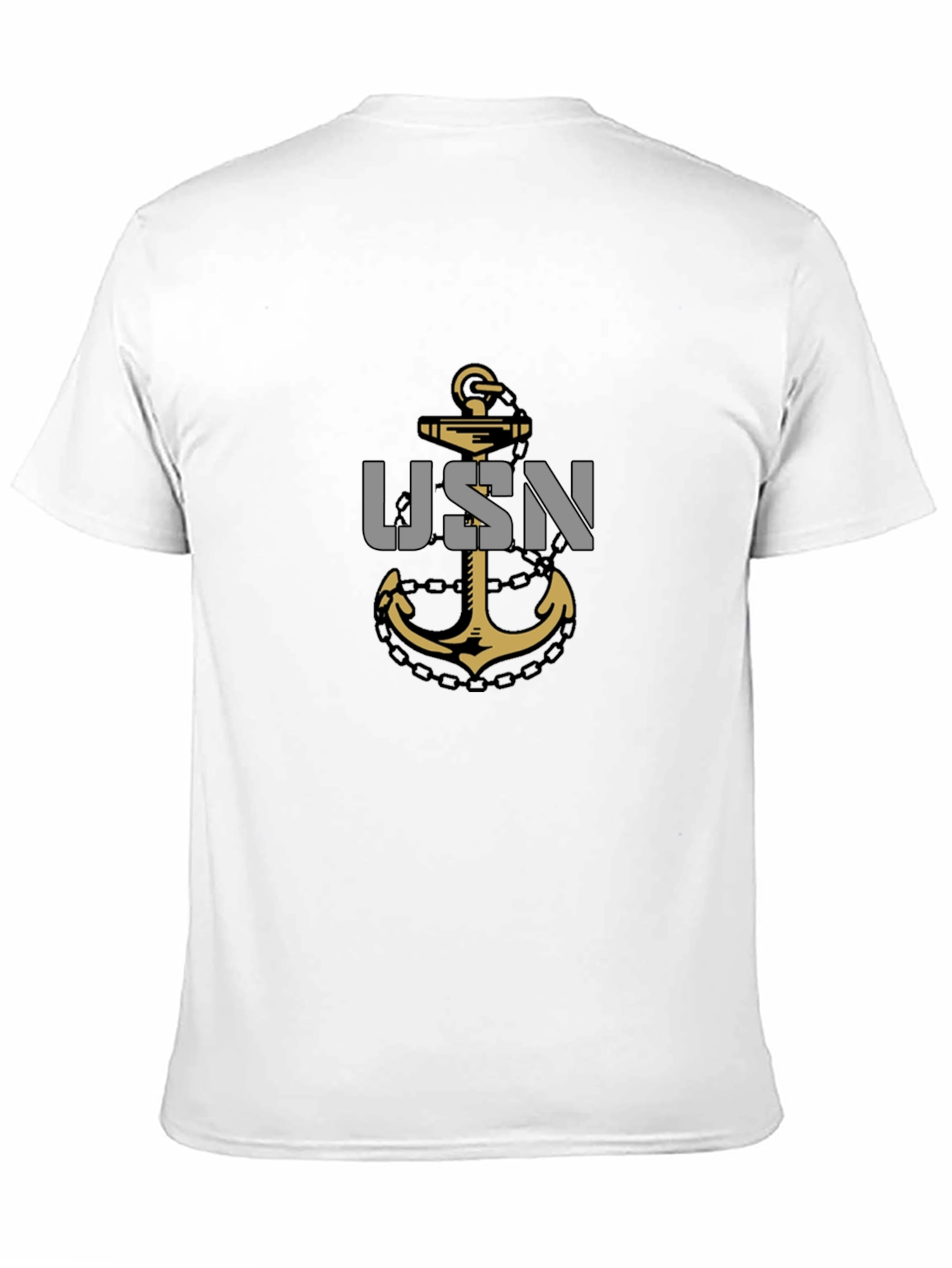 USN Anchor Graphic T-Shirt - Black Casual Tee