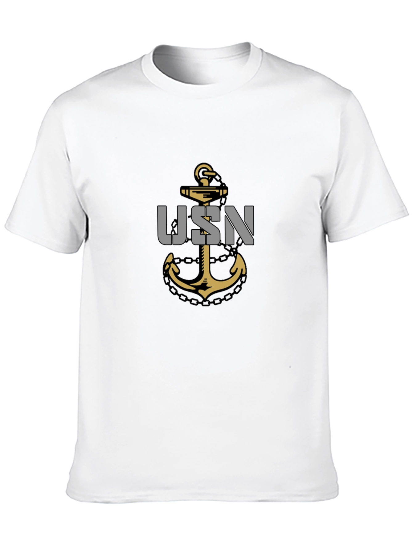 USN Anchor Graphic T-Shirt - Black Casual Tee
