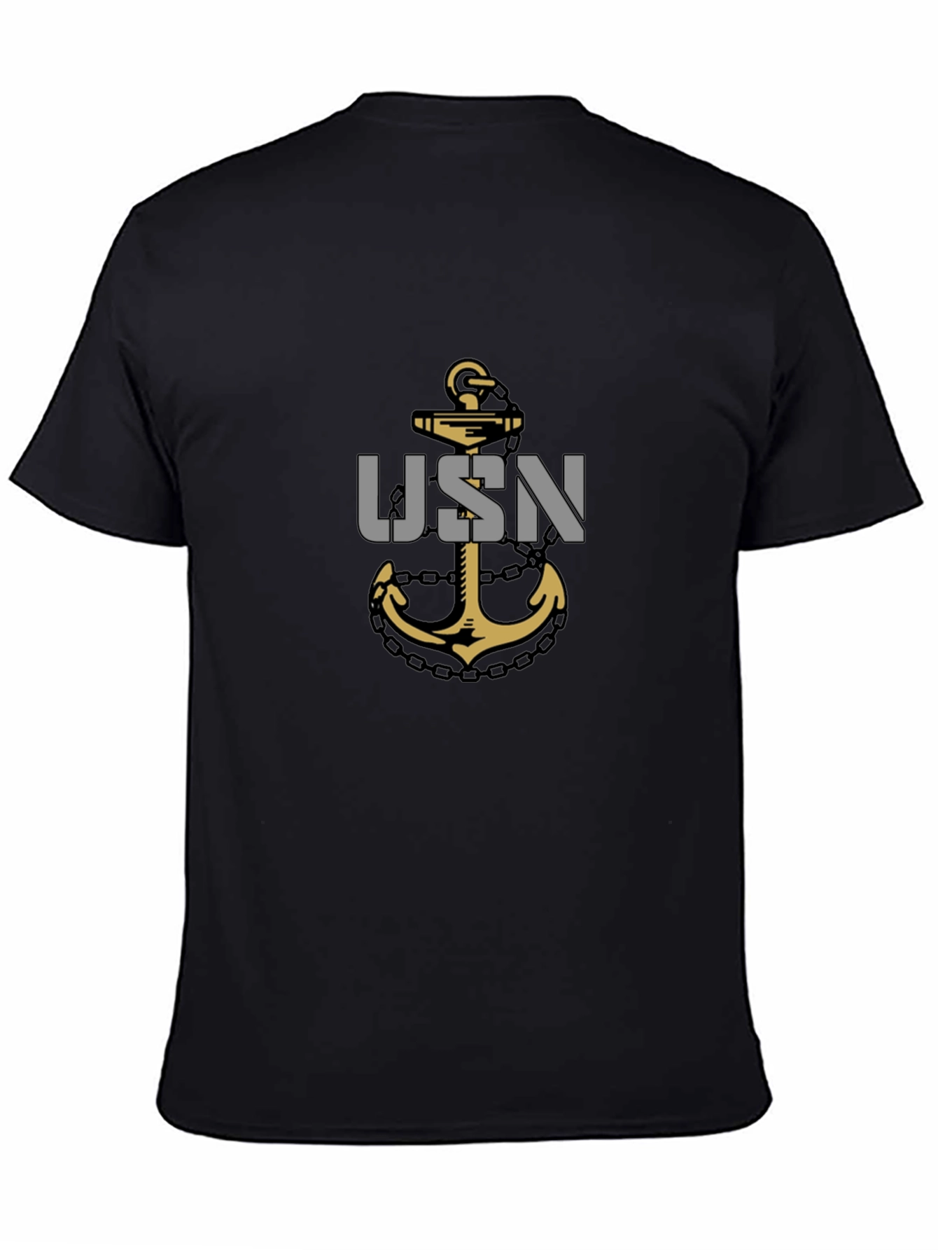 USN Anchor Graphic T-Shirt - Black Casual Tee