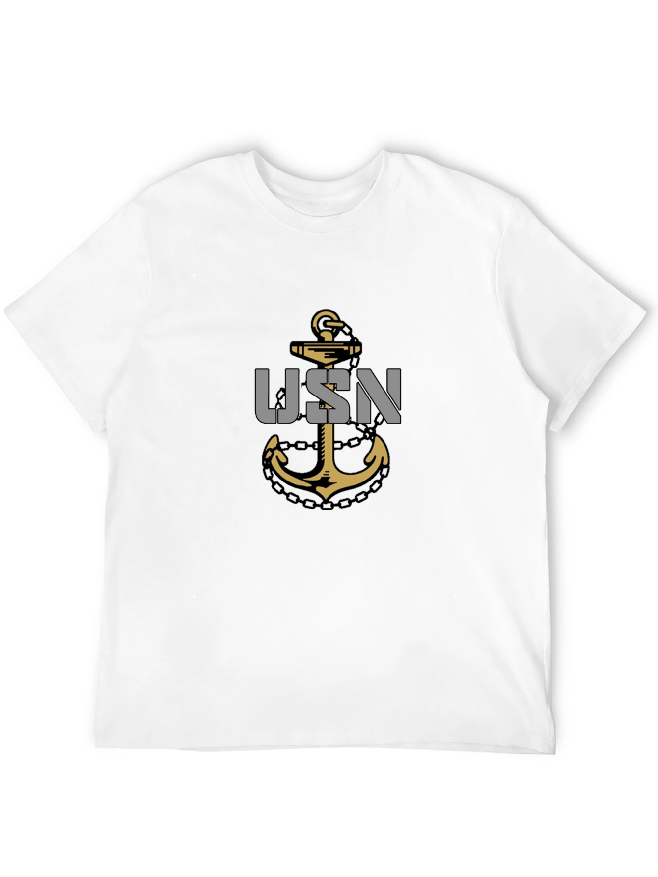 USN Anchor Graphic T-Shirt - Black Casual Tee
