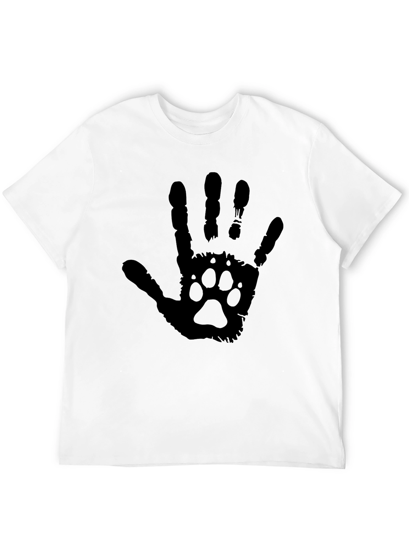 Paw Print Hand T-Shirt - Black