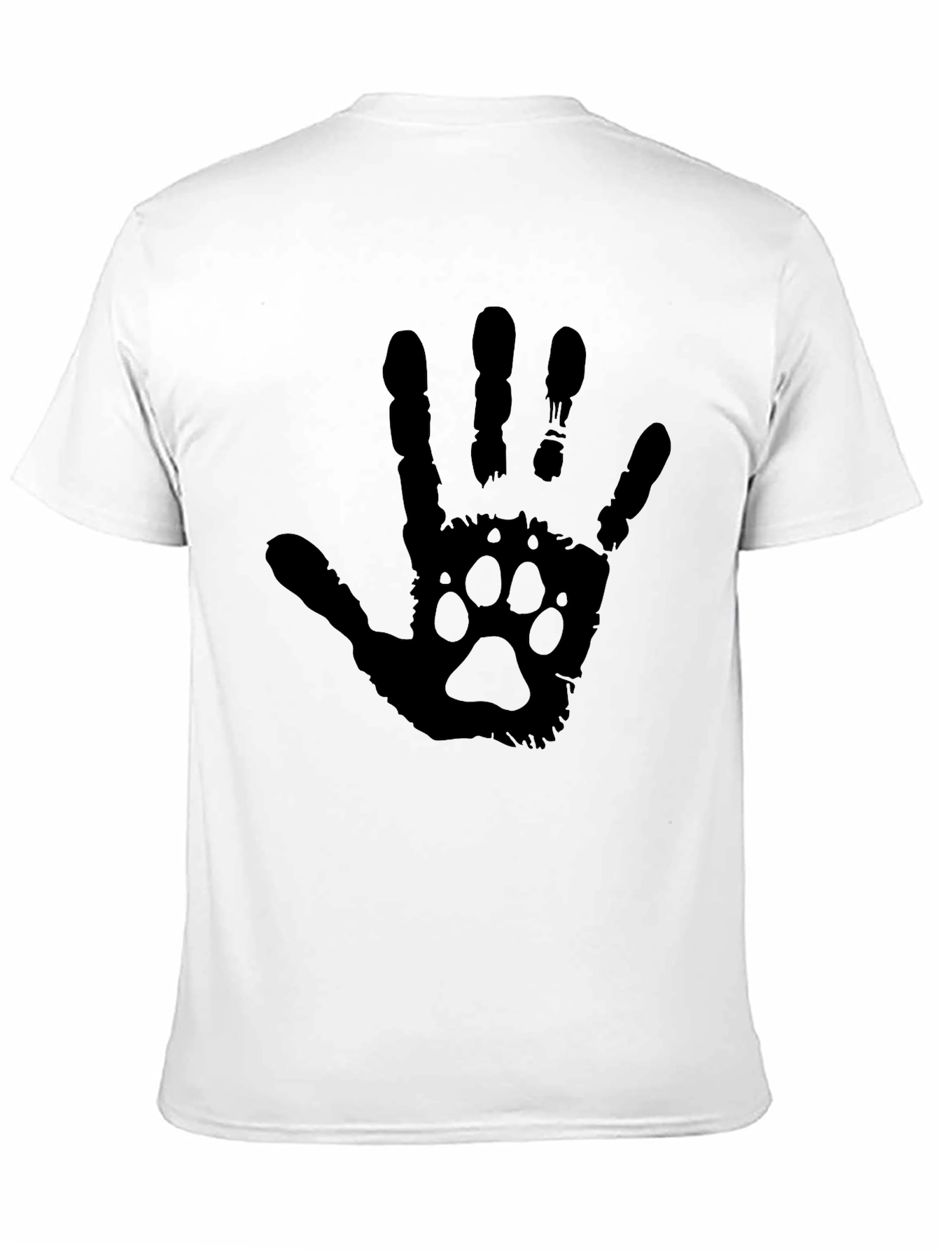 Paw Print Hand T-Shirt - Black