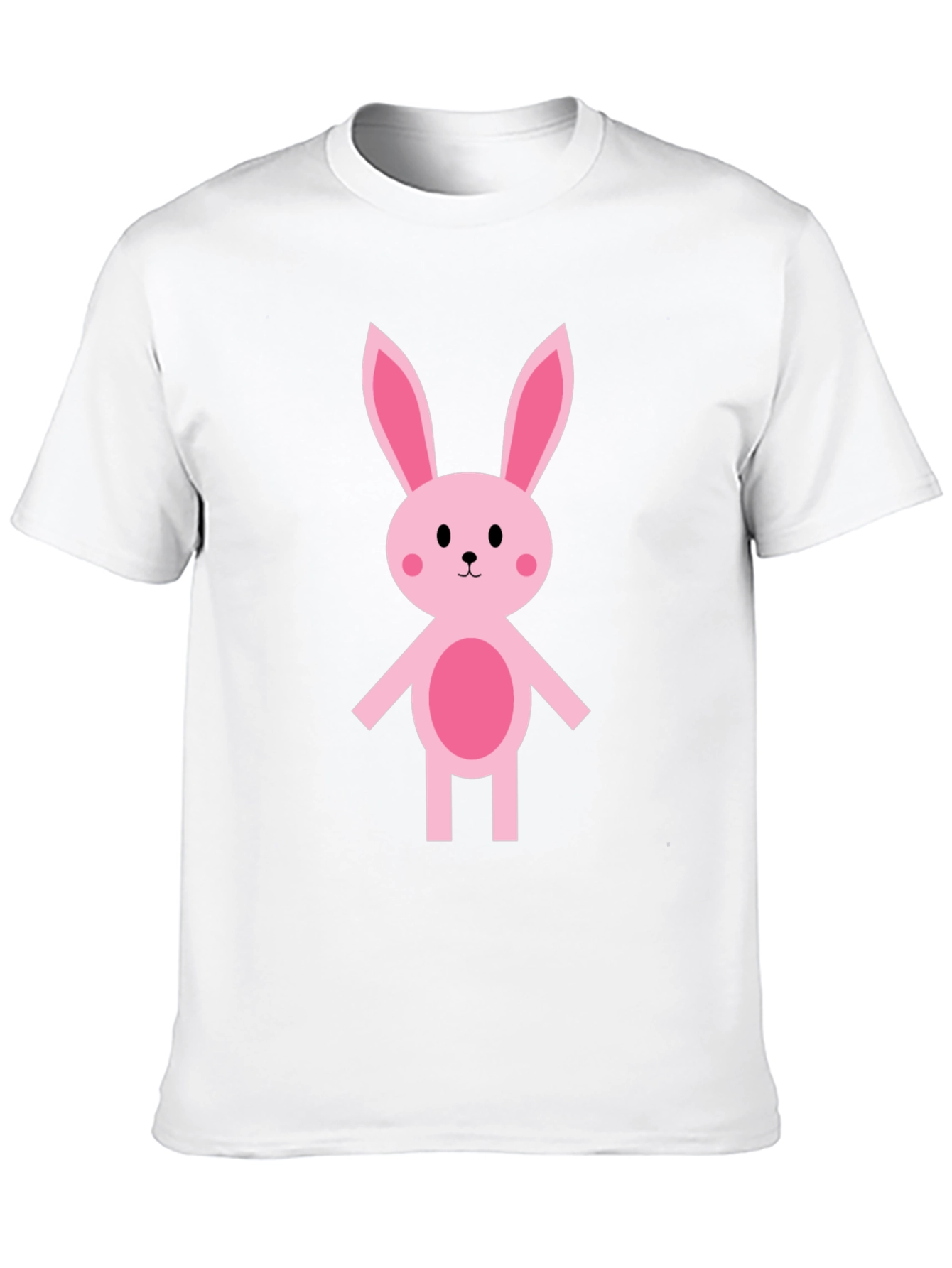 Cute Pink Bunny Graphic Tee - Black