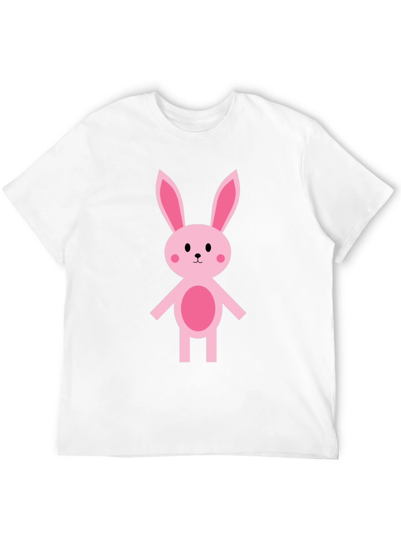 Cute Pink Bunny Graphic Tee - Black