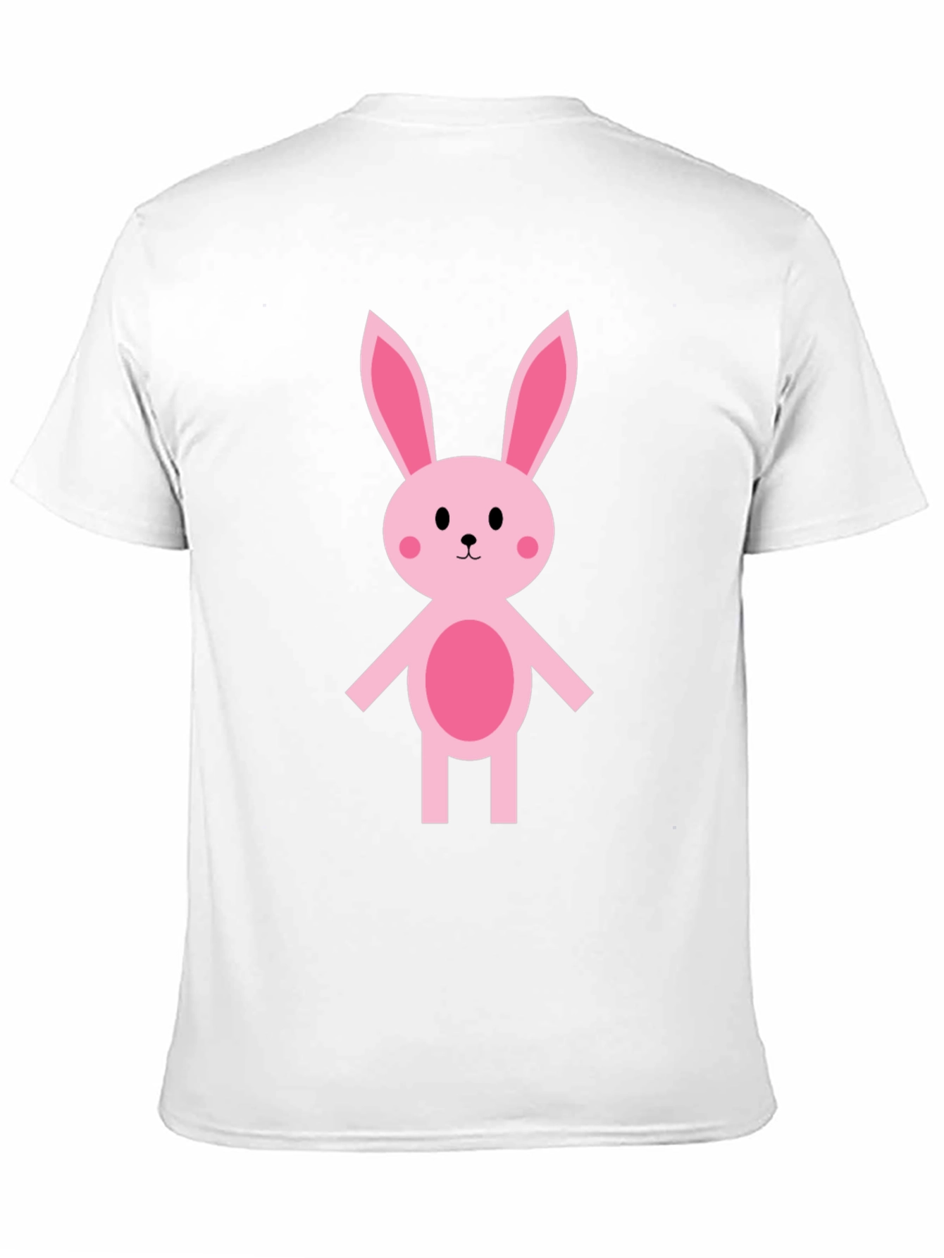 Cute Pink Bunny Graphic Tee - Black