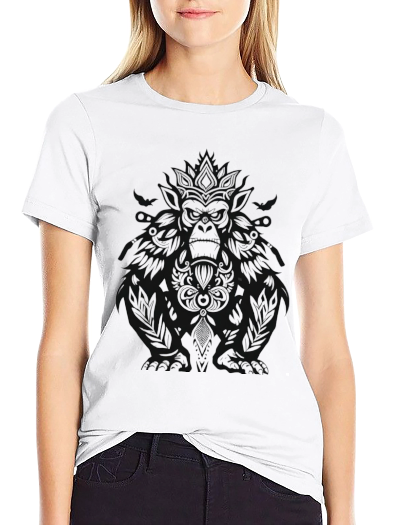 Mens Black Graphic Tee - Dark Design