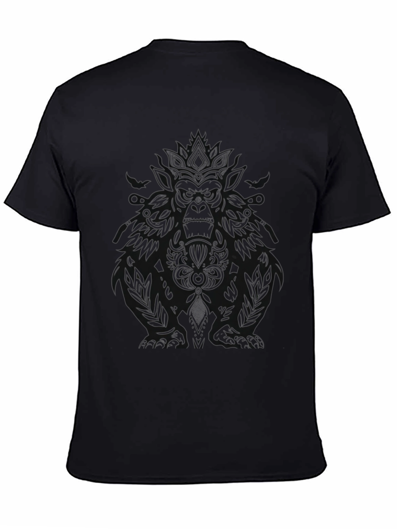 Mens Black Graphic Tee - Dark Design