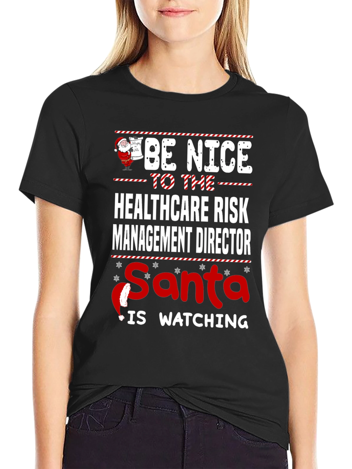 Healthcare Risk Management Director Santa Watching T-Shirt