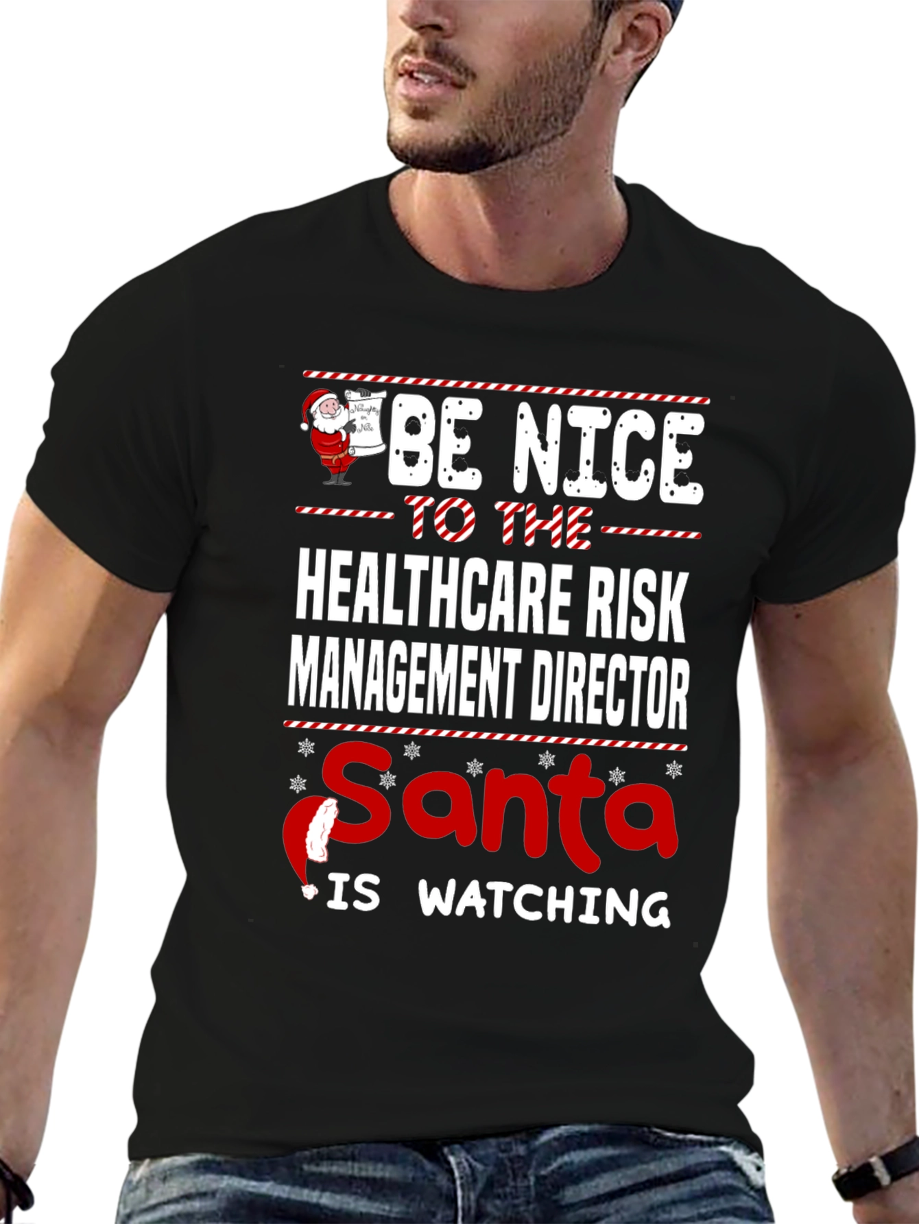 Healthcare Risk Management Director Santa Watching T-Shirt